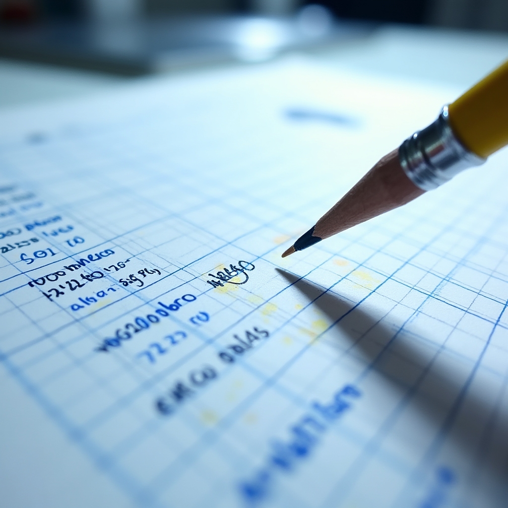 Handwritten weekly income tracker on graph paper
